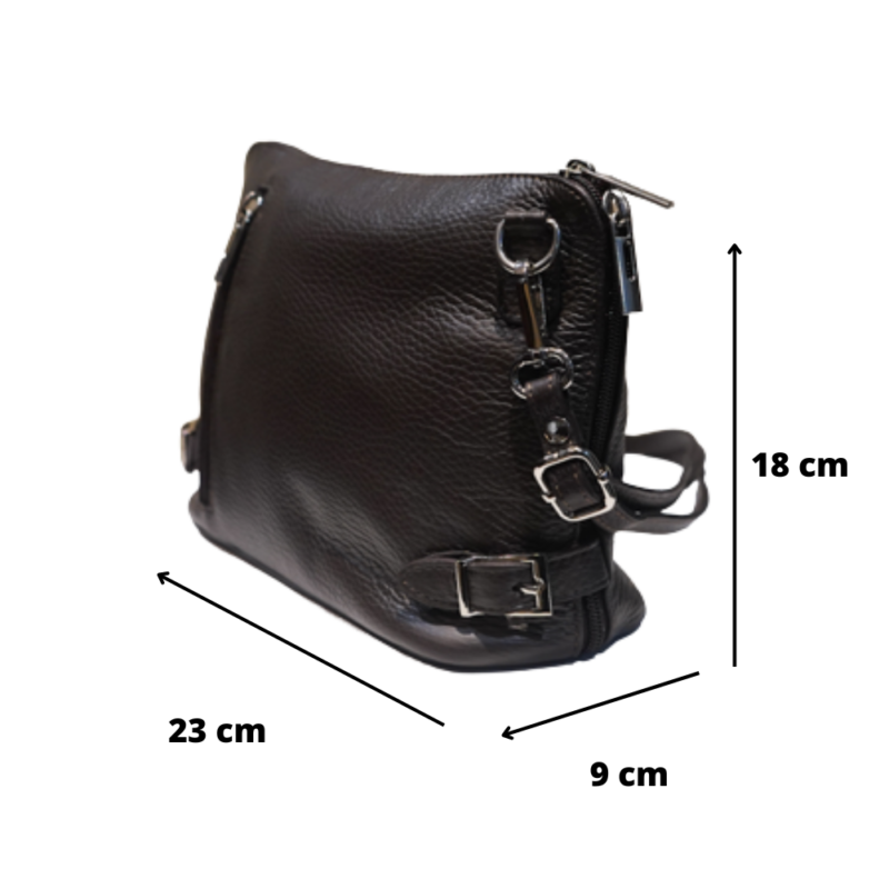 Dimensions petit sac à main en cuir vachette grainé noir Dimensions : Hauteur : 18 cm Longueur : 23 cm Largeur : 9 cm
