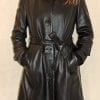 3/4 en cuir noir pour femme – Image 2
