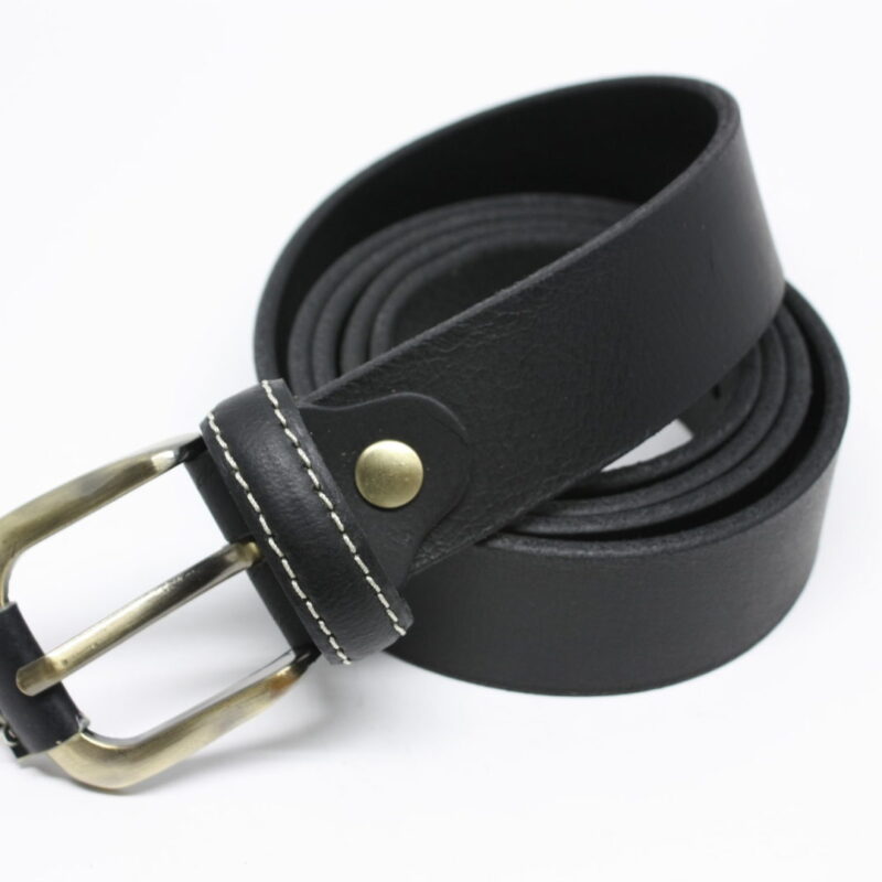Ceinture en cuir noir large
