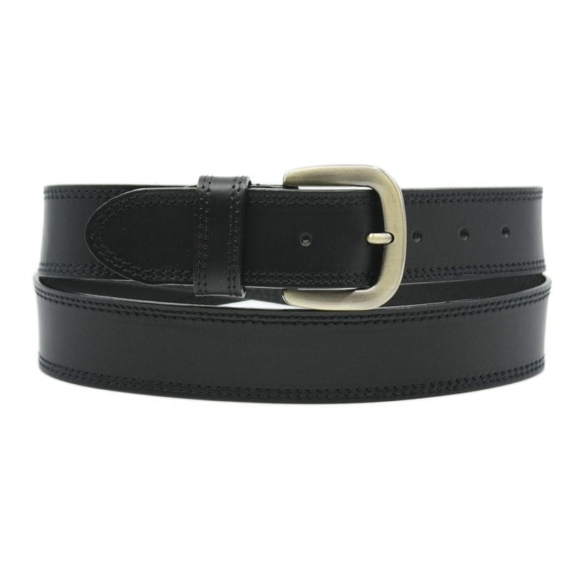 Ceinture en cuir noir large
