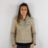 Blouson en cuir souple beige