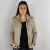 Blouson en cuir souple beige – Image 3