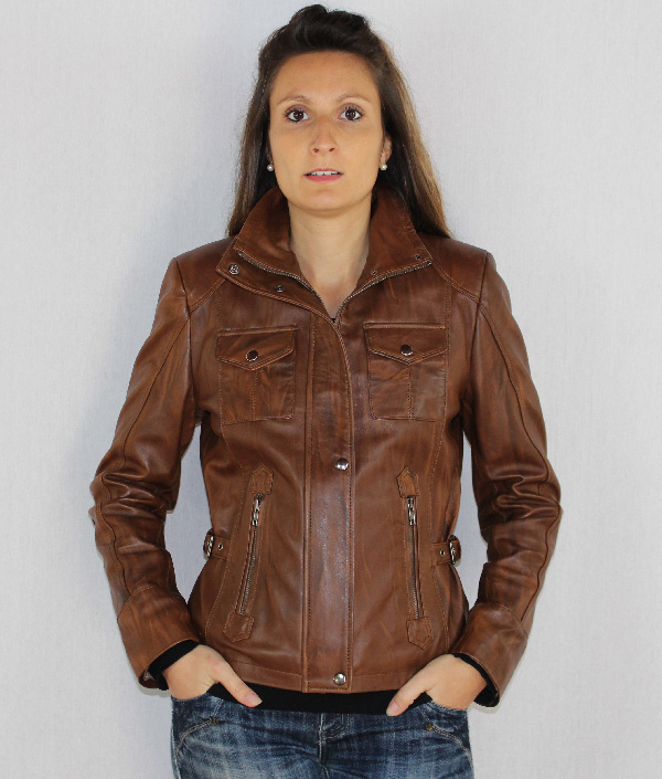 Cuir Sandro Perfecto Veste En Cuir Customisé Blouson Pour Femme En