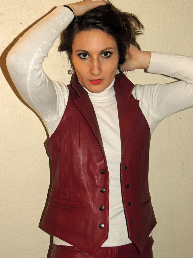 gilet en cuir femme