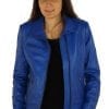 Blouson femme en cuir bleu sabrina