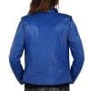 Blouson femme en cuir bleu sabrina – Image 4