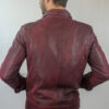 Blouson en Cuir craquelé Rouge "Milano" Homme – Image 3