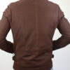 Blouson en cuir marron "Sergio" pour homme de dos