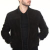 Blouson "Teddy" en Daim noir pour homme – Image 2