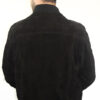 Blouson teddy en daim noir pour homme, vu de dos