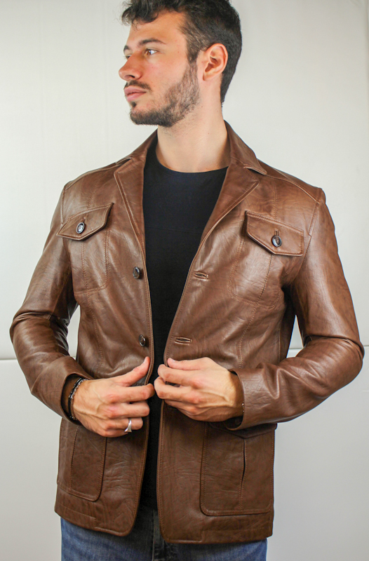 Manteaux, vestes et pantalons en cuir pour homme