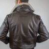 Blouson "Aviateur" en Cuir Marron avec écussons Homme – Image 7