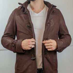 Veste demi longueur en nubuck marron Mike pour homme