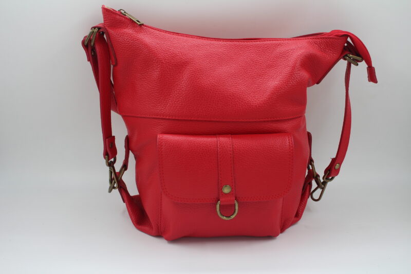 Sac en cuir vachette rouge