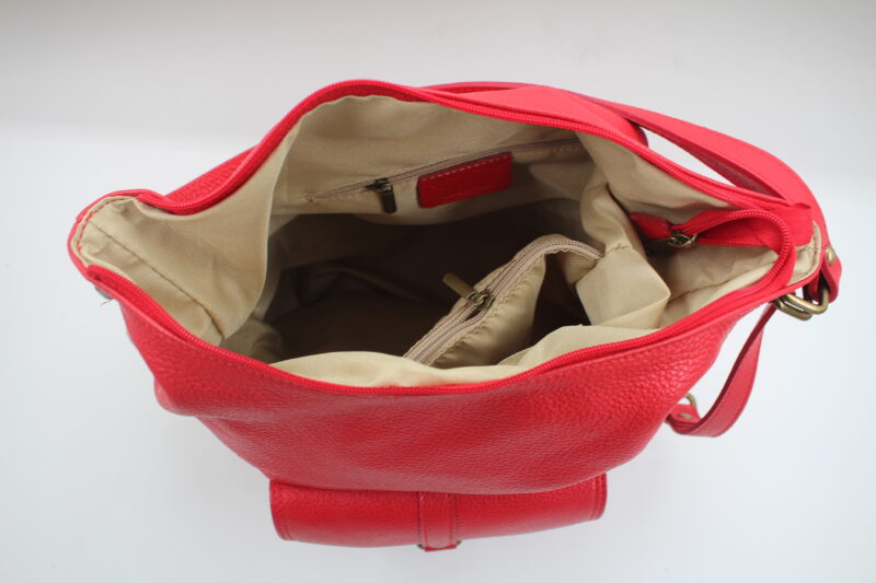 Sac en cuir vachette rouge – Image 3
