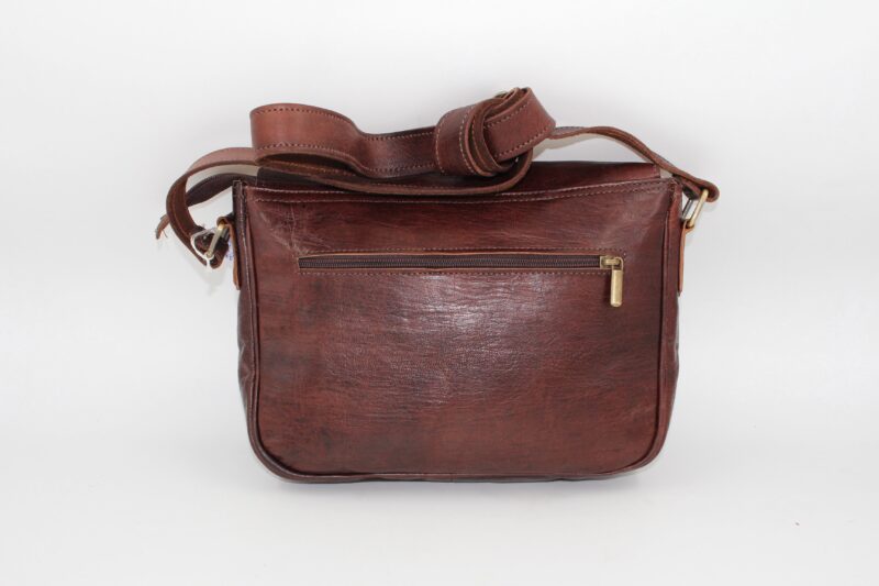 Sacoche en cuir de vachette marron foncé – Image 3