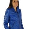Blouson femme en cuir bleu sabrina – Image 3