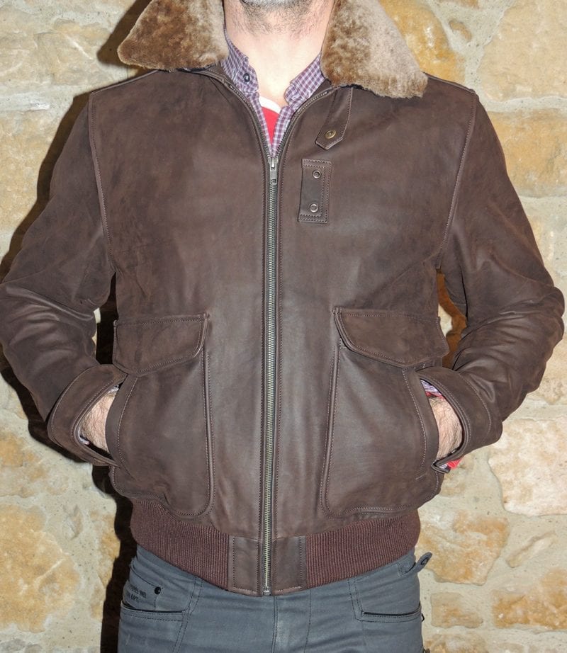 blouson en cuir aviateur