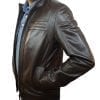 Blouson cuir agneau marron foncé – Image 4