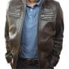 Blouson cuir agneau marron foncé – Image 6