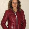 Blouson en cuir agneau rouge hermés tina – Image 2