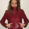 Blouson en cuir agneau rouge hermés tina