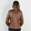 Blouson en cuir pour femme marron CITY – Image 5