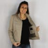 Blouson en cuir souple beige – Image 5