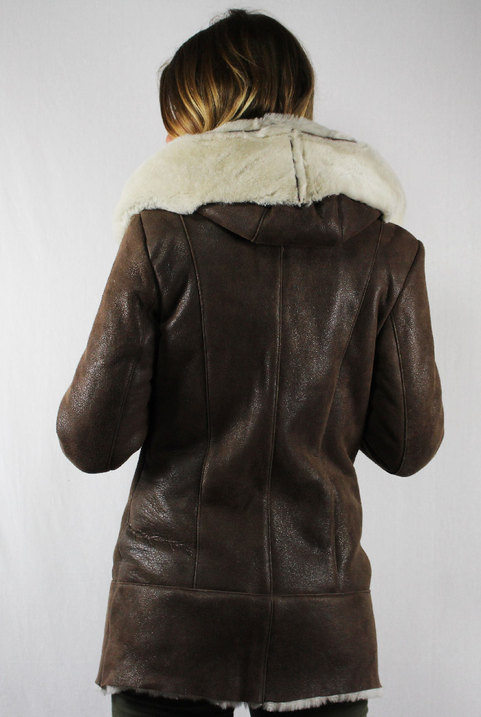 manteau cuir et mouton femme