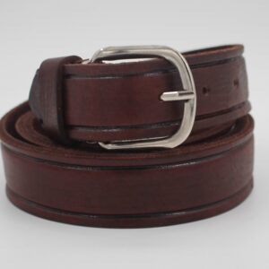 Ceinture en cuir marron foncé pour homme