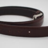 Ceinture en cuir marron foncé fine – Image 3