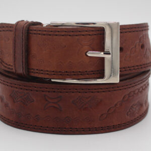 Ceinture large en cuir martelé pour homme