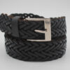 Ceinture en cuir tressée noir