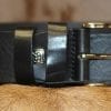 Ceinture en cuir noir large – Image 2