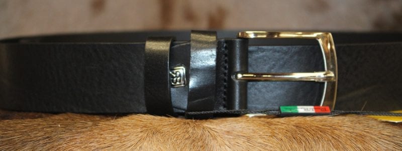 ceinture en cuir noir large – Image 2