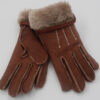 Gants en peau lainée camel – Image 2