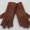 Gants en peau lainée camel