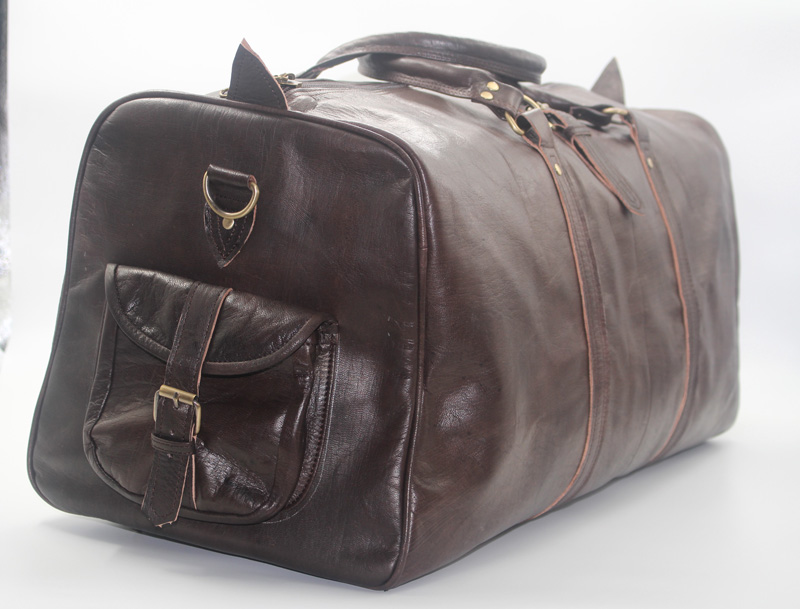 Sac de voyage en cuir marron vintage marron pour homme – La