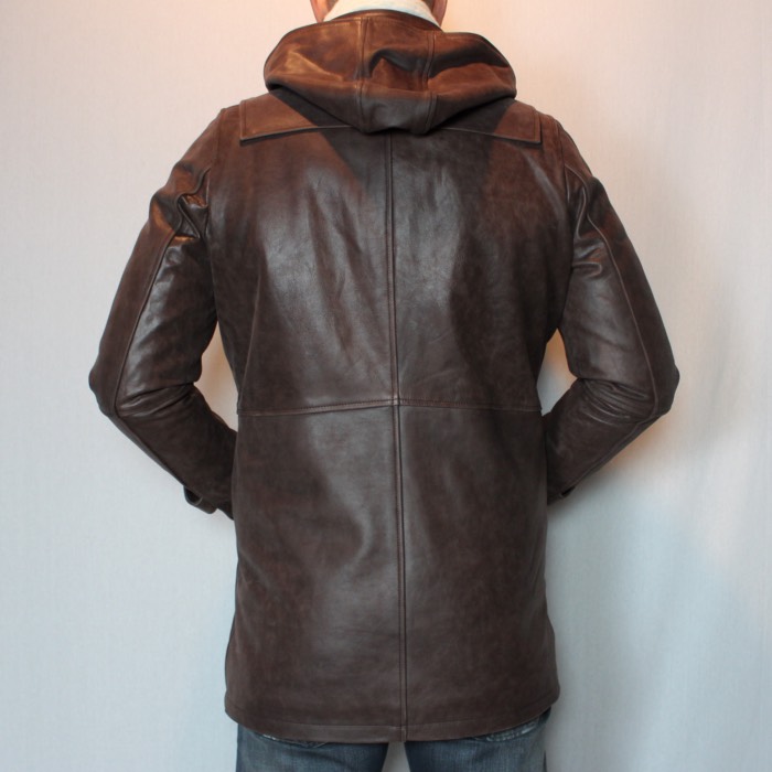Duffle coat en cuir marron homme Duffle coat en cuir marron homme