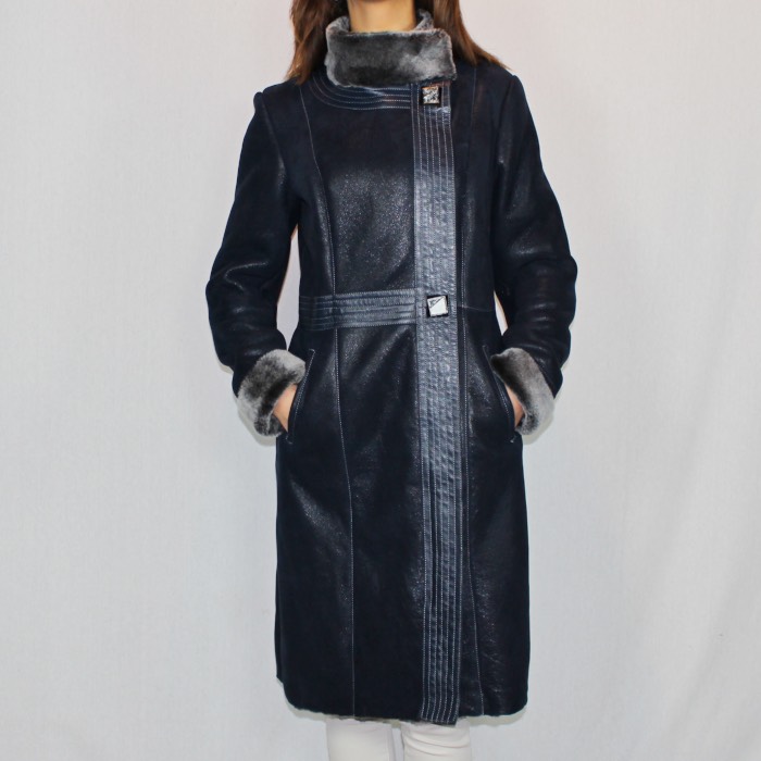 manteau femme peau lainée