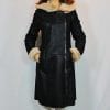Manteau en peau retourné noir laine beige