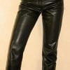 Pantalon en cuir noir femme 501