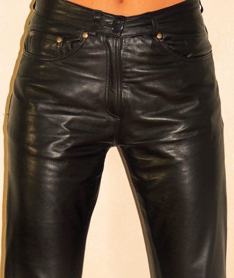 Pantalon en cuir noir femme 501