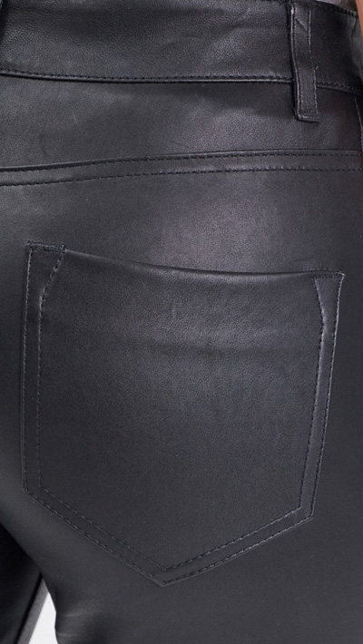 pantalon cuir stretch femme noir