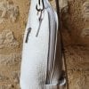 Pochette en cuir grainé blanche – Image 2