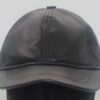 Casquette en cuir agneau noir
