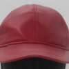 Casquette en cuir agneau rouge