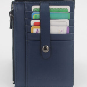 Potre carte en cuir bleu