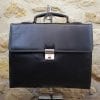 Porte-documents en cuir noir