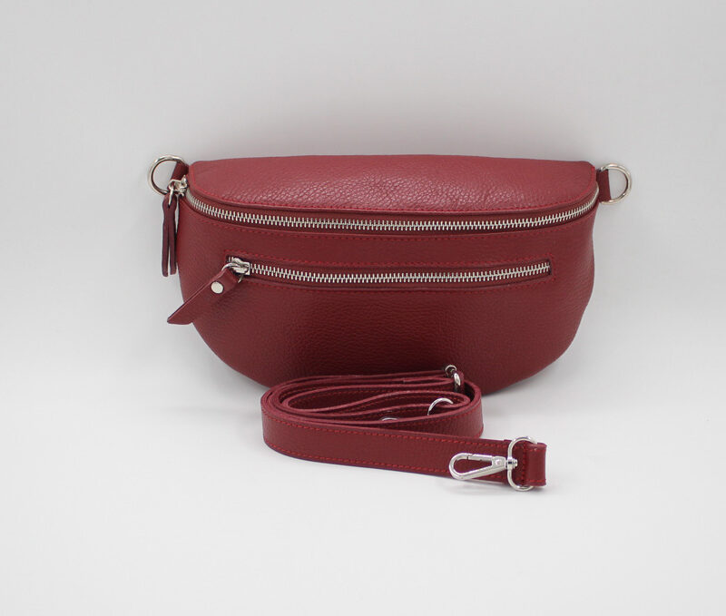 Banane en cuir rouge